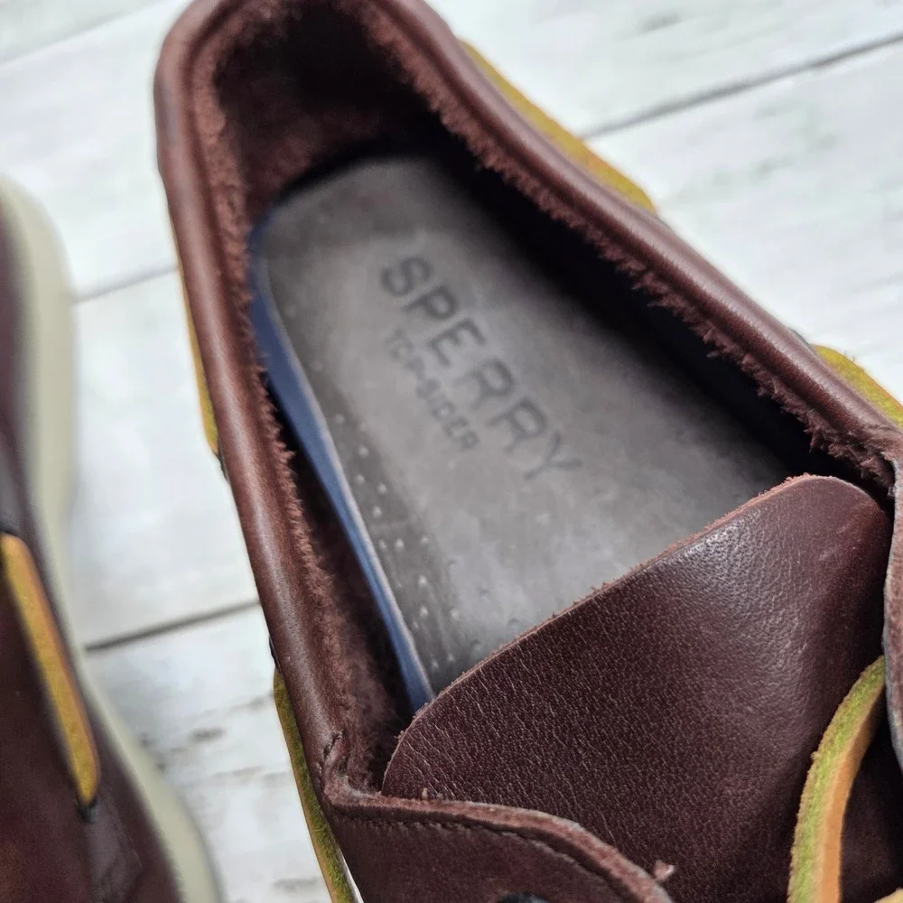 Sperry Top-Sider Boat Shoe Loafer Men 9M Brown Leather 0195115 Nautical Classic